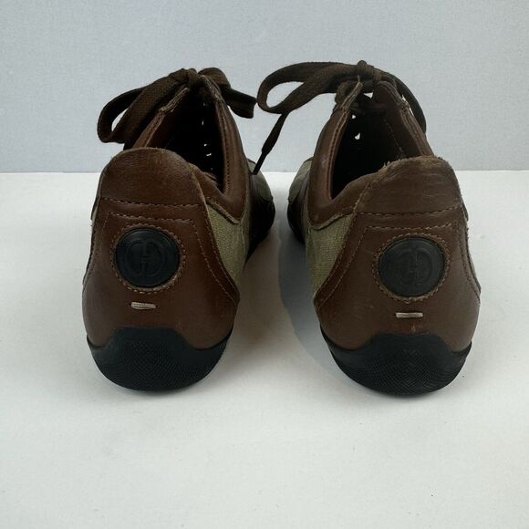 Gucci Olive Green Canvas and Leather Sneakers Size 5.5B EU35.5 Casual Sport VTG - Picture 11 of 16